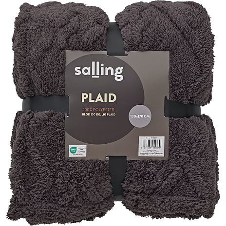 Salling jacquard softplaid - sort 1 stk.