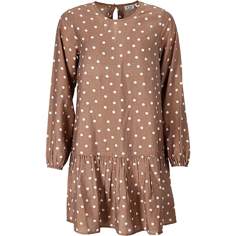 VRS Dame Kjole Med Prikker Str. 2XL Brun