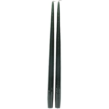 Windsor hånddyppede lys med lak 39 cm 2-pak - mørkgrøn 130 g
