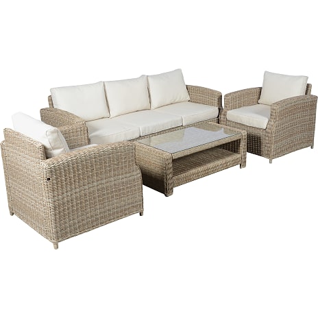 Vila Gotland Loungesæt 3-Personers Sofa Naturfarvet