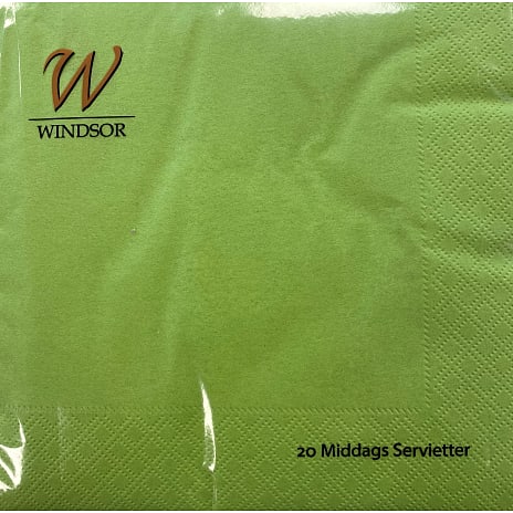 Windsor Ensfarvede servietter 40x40 cm æblegrøn