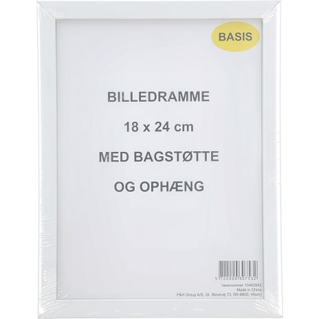 timeren chauffør nogle få Hvid ramme m/PS plast – 18x24 cm | Køb på føtex.dk!
