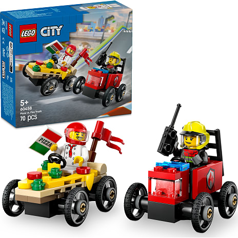 LEGO City Racerbilpakke Pizzabil mod Brandbil 60458