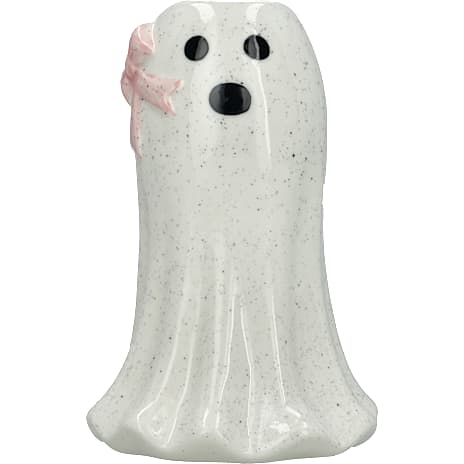 Halloween Spøgelsesvase Med Sløjfe Højde 14 cm Hvid