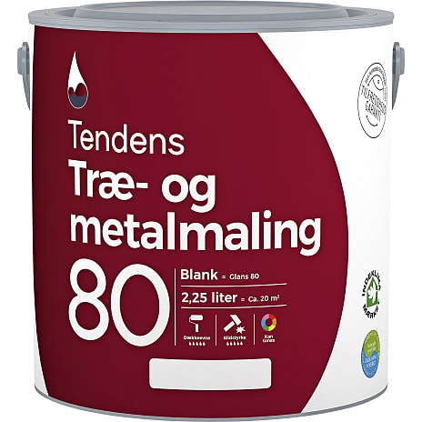 Tendens træ- og metalmaling blank 80 2.25 liter 2250 ml