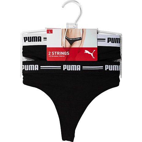 PUMA Dame 2-pak Stringtrusse Str. S Sort