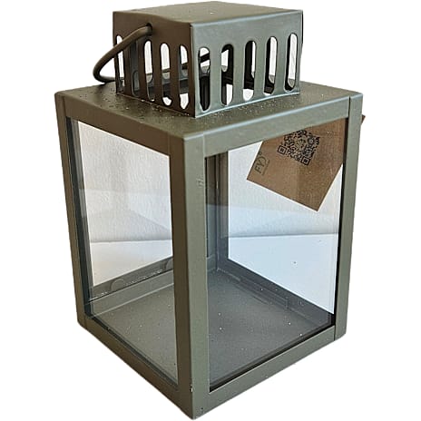 Metal Lanterne Med Hank 10x10x16 cm Olivengrøn