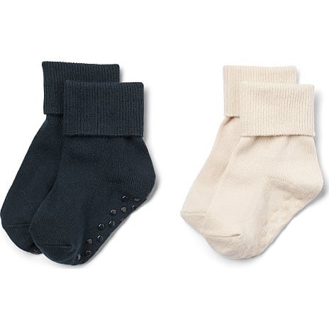 Tiny One Baby 2-pak Strømper Str. 19/21 Blå/Råhvid