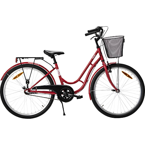barndom januar klokke PUCH Sky pige børnecykel 3 gear 24" 2023 - rød | Køb online på br.dk!