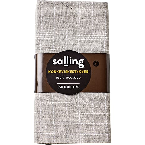 Salling kokkeviskestykke 2-pak - grå med hvid tern 1 stk.
