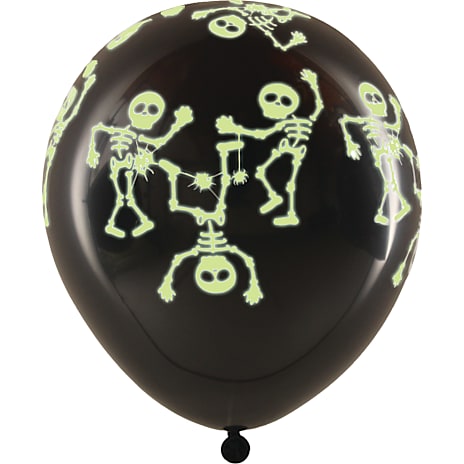 Halloween Glowballoner 30 cm 5-pak Assorteret