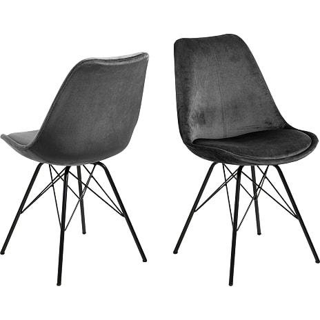 AC Design Furniture Eris Spisebordsstol Mørkegrå Velour