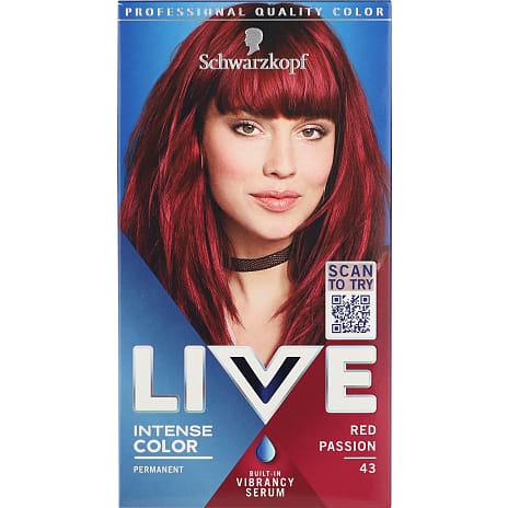 Schwarzkopf Permanent Hårfarve 43 Red Passion med Serum