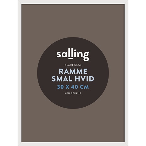 Salling Hvid ramme m. glas - 30x40 cm 1 stk.