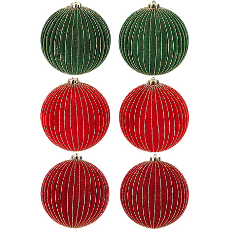 Julefryd Julekugler I Plastik Med Velour 2-pak 15 cm Assorteret