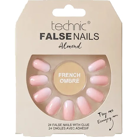 Technic Kunstige negle French Ombré m. lim 24 stk.
