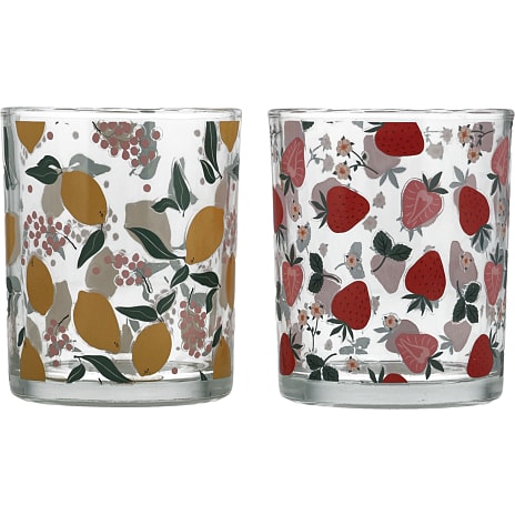Fyrfadslysholder med Sommermotiver Højde 8 cm Assorteret