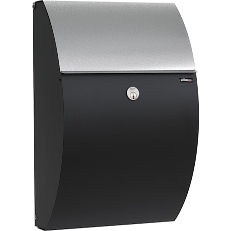 Allux 7000 Postkasse med Galvaniseret Klap Sort