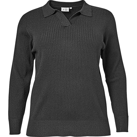 VRS Dame Polo Striktrøje Str. 48 Sort