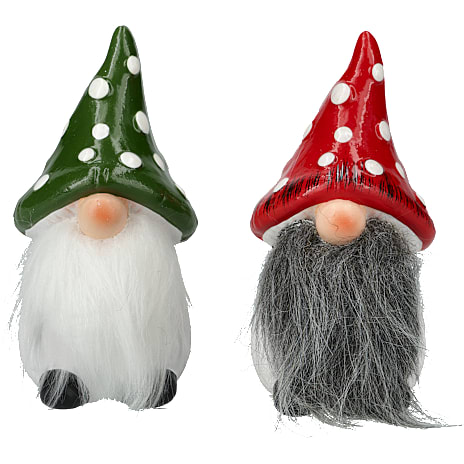Julefigur Paddehatnisse Med Skæg Højde 13,5 cm Assorteret