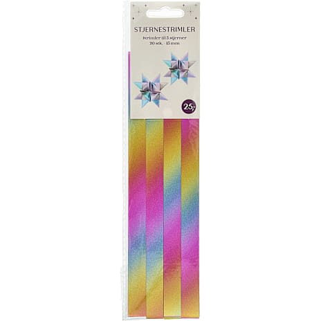 Stjernestrimler Pastel 15 mm Multifarvet