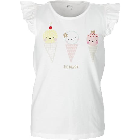 VRS børne T-shirt med flæse ærmer str. 146/152 - hvid 1 stk.