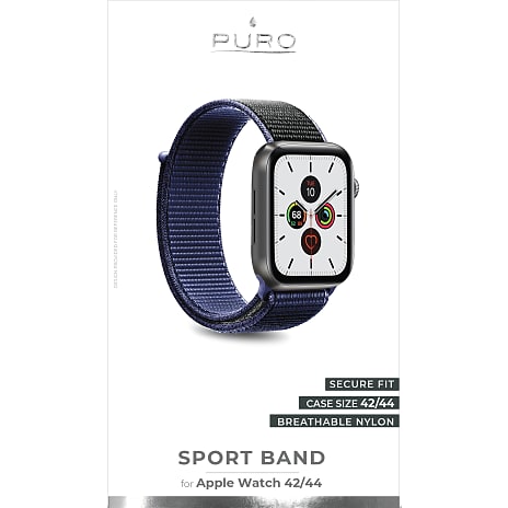 PURO Nylonrem til Apple Watch 42-44 mm Blå