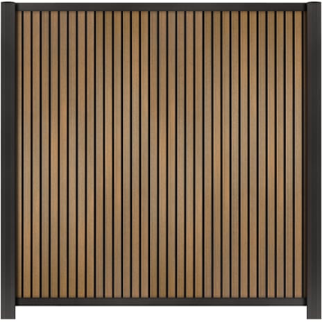 Hortus Riva Hegnselement Teak/Sort Lodret