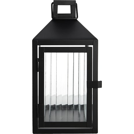 Rillet Lanterne Højde 26 cm Sort