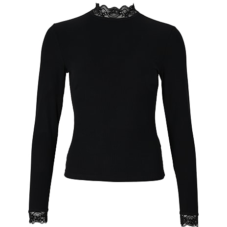 VRS Dame Rib Top Med Blonder Str. 2XL Sort