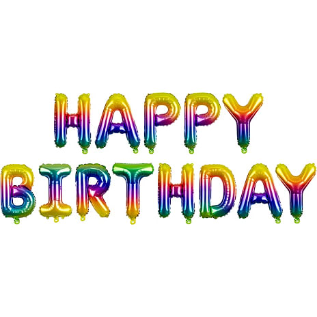 Andre Mærker Folieballon "Happy Birthday" - multifarvet 1 stk.