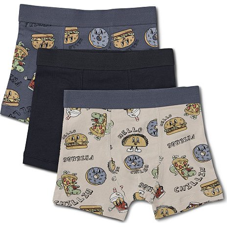 VRS Børne 3-pak Boxershorts Str. 146/152 Beige/Blå