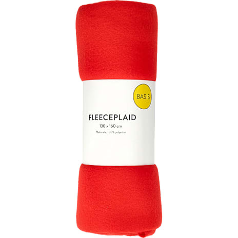 BASIS fleeceplaid 130x160 cm - rød 1 stk.
