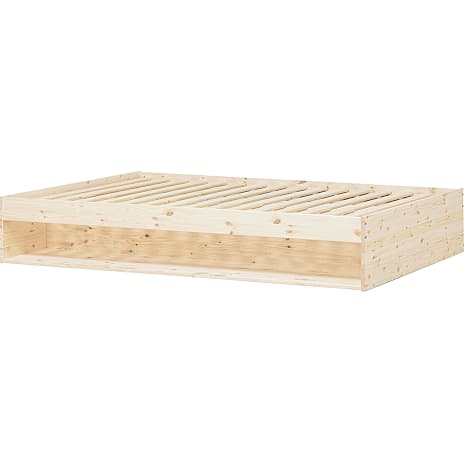 Sengeramme med opbevaring 120x200 cm - massivt fyrretræ 1 stk.