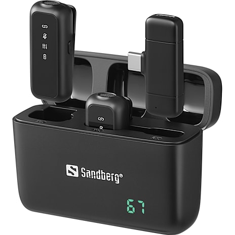Sandberg streamer trådløs mikrofonsæt 2 stk. 1 stk.