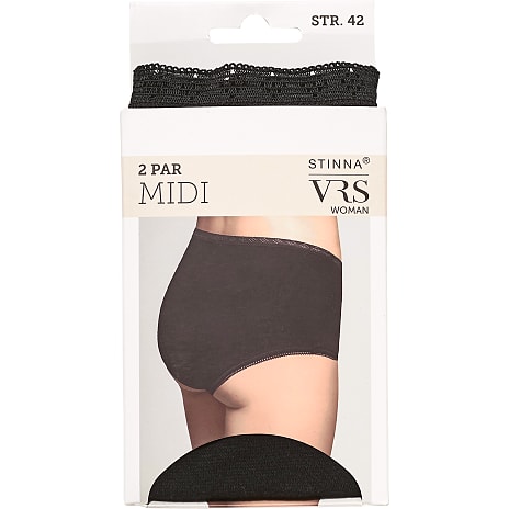 VRS dame 2-pak midi trusse str. 44 - sort 1 stk.