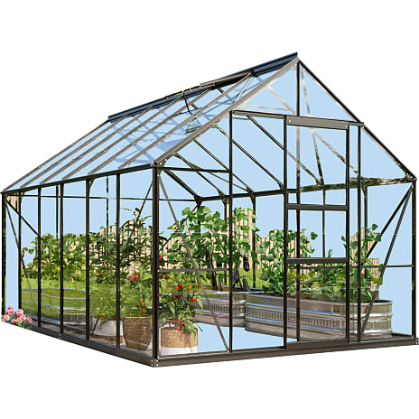 Vitavia Merkur 9900 drivhus inkl. sokkel - sort