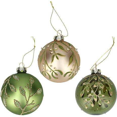 Julefryd Julekugler I Glas 80 mm Grøn Assorteret