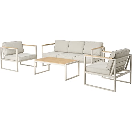 Ohio Loungesæt Med 3-Pers. Sofa Sandy Grey