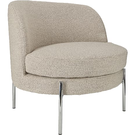 Salling Karl loungestol - beige med krom ben 1 stk.