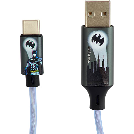 LED Ladekabel Med USB A-C Stik Batman