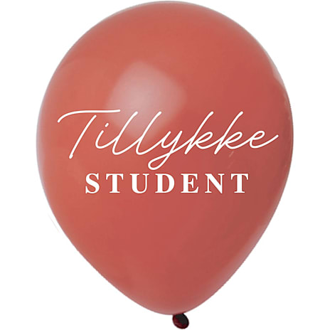 Latexballon "Tillykke student" Ø: 60 cm - rød 1 stk.
