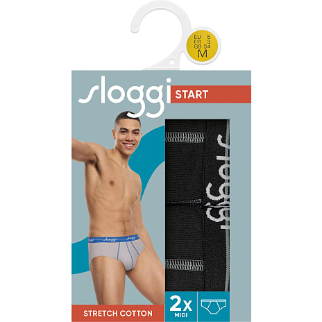Sloggi herre 2-pak midi str. 2XL - sort 1 stk.