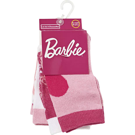 Barbie Børne Strømper 5-pak Str. 23/25 Pink