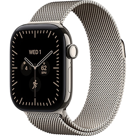 Apple Watch Series 12 GPS + Cellular 42 mm, Natural titanium Milanese