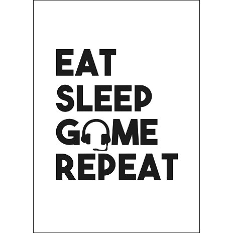 Citatplakat Gamer, Eat Sleep Game Repeat