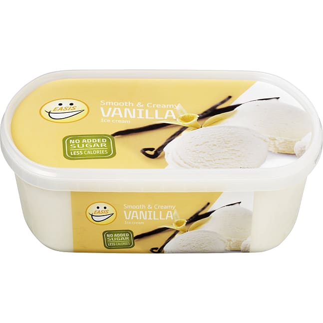 Mælkeis m. vaniljesmag u. tilsat sukker