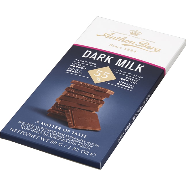 Mørk mælkechokolade 55% kakao