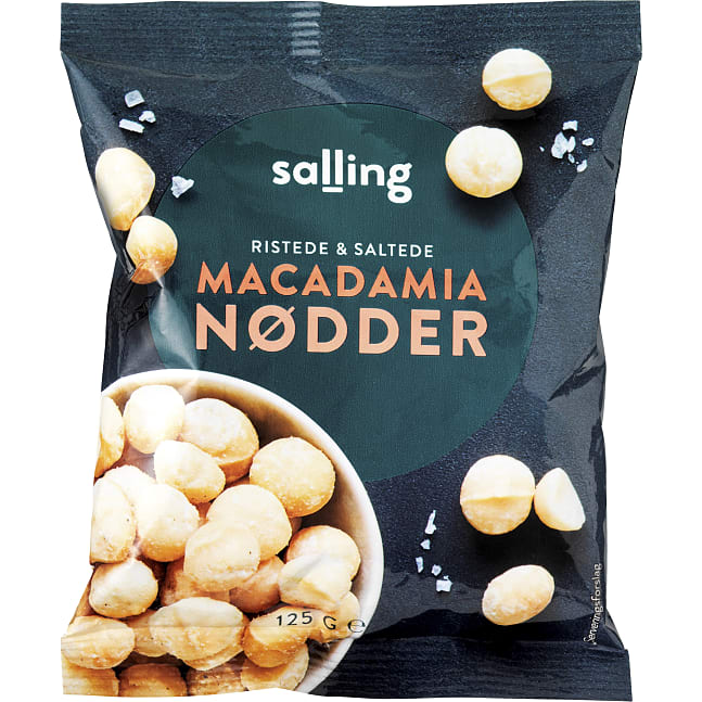 Ristede macadamianødder m. salt