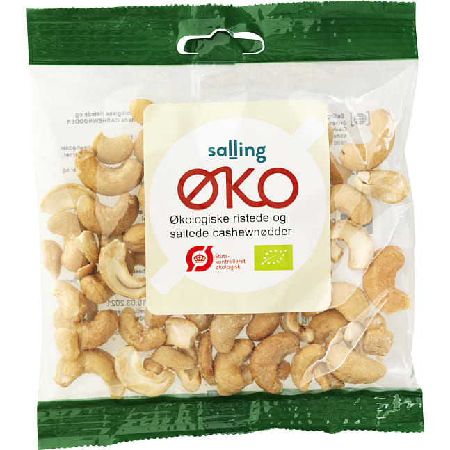Ristede cashewnødder m. salt øko